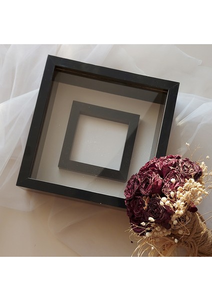 25 x 25 cm Siyah Renkli Fotoğraf Bölümlü! Ledli ve Isimsiz Çerçeve fiyatları