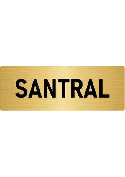 Metal Yönlendirme Levhası, Departman Kapı Isimliği Santral 7X20 Cm Altın Renk