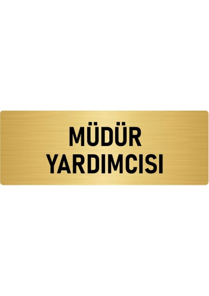 Metal Yönlendirme Levhası, Departman Kapı Isimliği Müdür Yardımcısı 5X20 Cm Altın Renk