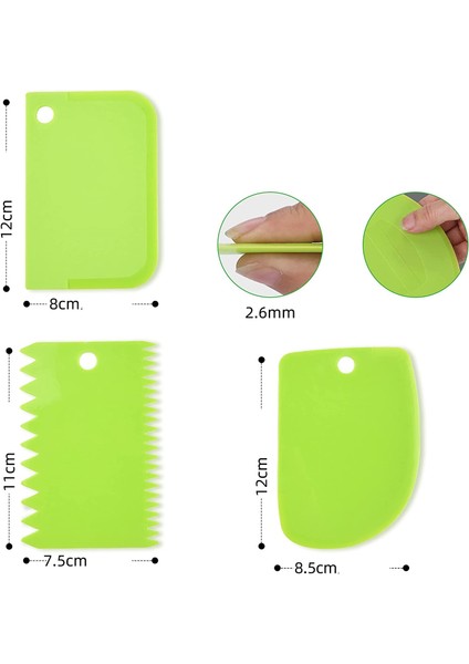 3’lü Dekoratif Şekillendirme Aparatı Hamur Pasta Kesici Kazıma (Düz, Dişli, Kavisli) 717830 fiyatları