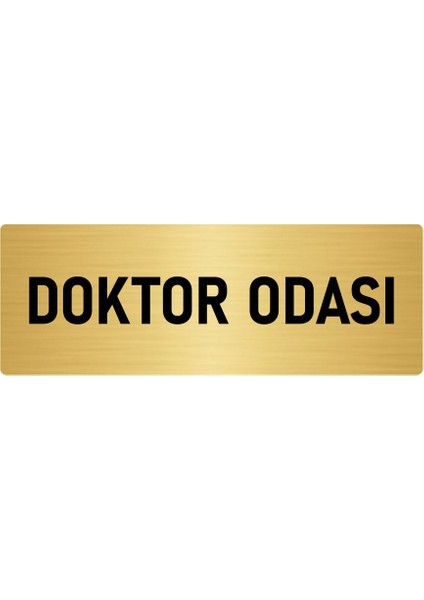Metal Yönlendirme Levhası, Departman Kapı Isimliği Doktor Odası 7X20 Cm Altın Renk