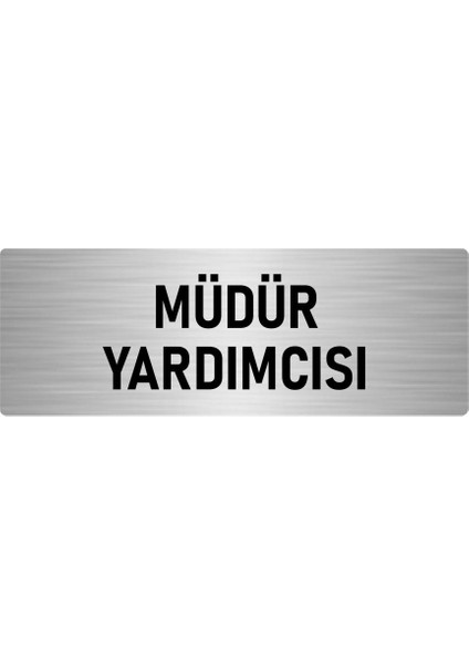 Metal Yönlendirme Levhası, Departman Kapı Isimliği Müdür Yardımcısı 10X20 Cm Gümüş Renk