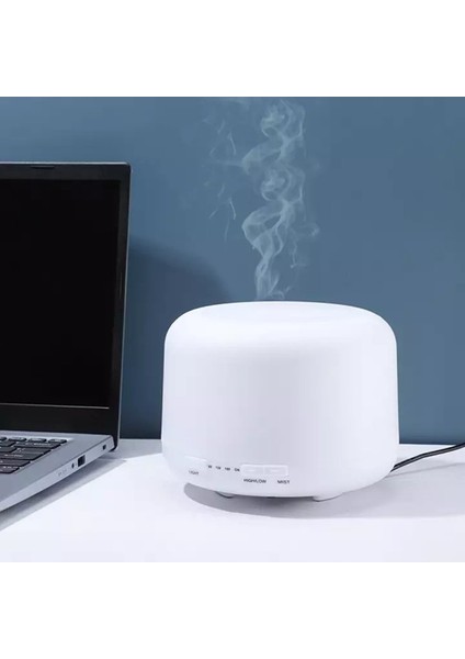 500 ml Ultrasonik Oda Hava Nemlendirici Buhar Makinesi ve Aroma Difüzörü 7 Renk Ledli Kumandasız