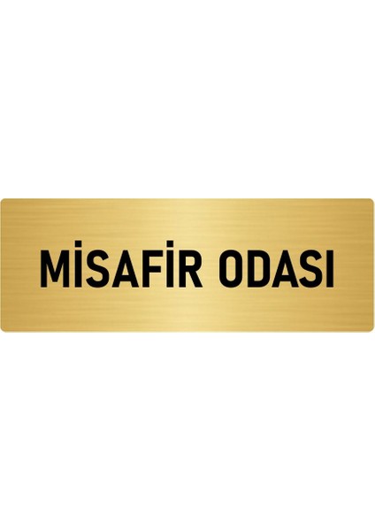 Metal Yönlendirme Levhası, Departman Kapı Isimliği Misafir Odası 7X20 Cm Altın Renk