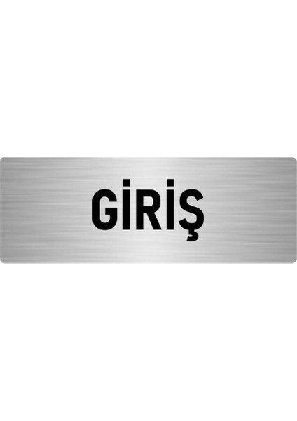 Metal Yönlendirme Levhası, Departman Kapı Isimliği Giriş 7X20 Cm Gümüş Renk