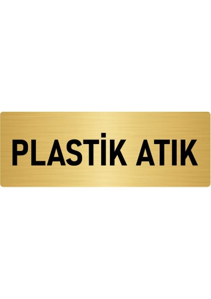 Metal Yönlendirme Levhası, Departman Kapı Isimliği Plastik Atık 5X20 Cm Altın Renk