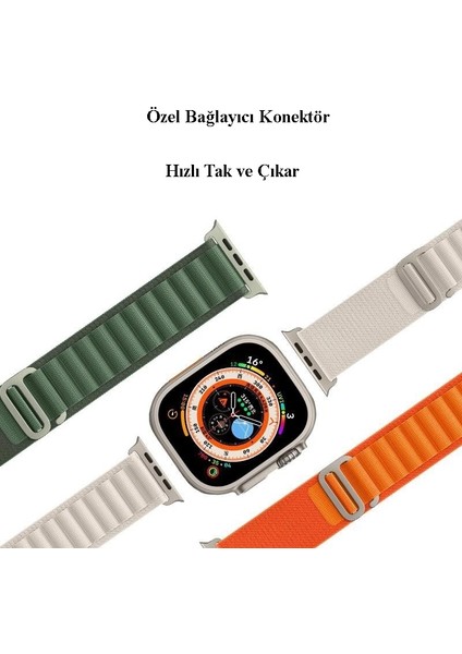 Apple Watch 42/44/45MM Alpine Loop Ayarlanabilir Örgü Kumaş Premium Kordon Kayış