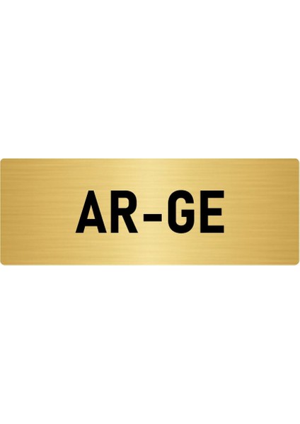 Metal Yönlendirme Levhası, Departman Kapı Isimliği Ar-Ge 5X20 Cm Altın Renk