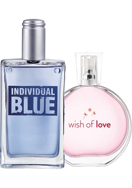 Individual Blue Edt 100 ml Erkek Parfüm + Wish Of Love Edt 50 ml Kadın Parfüm Seti