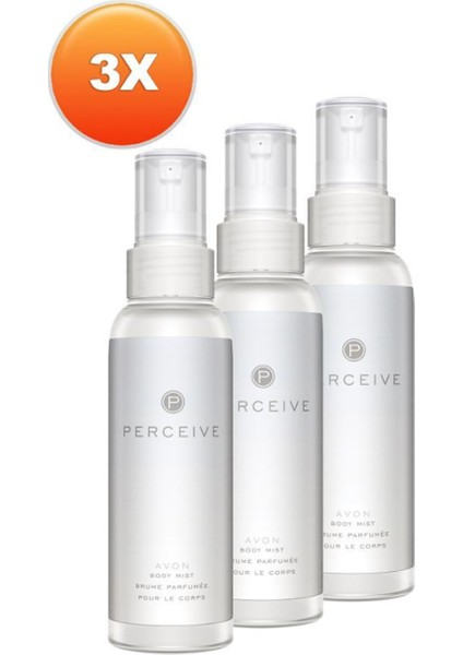 Perceive Kadın Vücut Spreyi 3'lü Set 100 ml Meyveli Koku ile Ferahlatıcı Etki