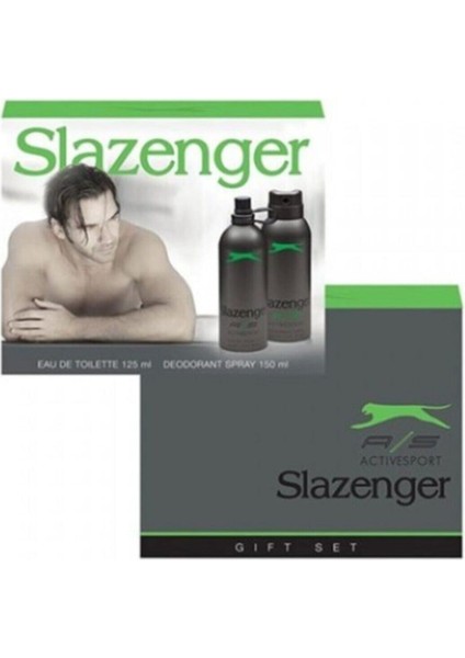 Slazenger Parfüm Edt 125ML+150ML Erkek Yeşil Deodorant Kofre Set 76533432456