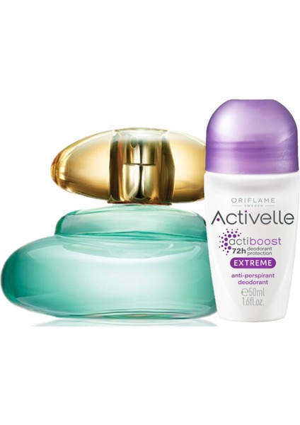 Elvie Edt 50 ml Kadın Parfüm +Activelle Extreme Anti-Perspirant Roll-On