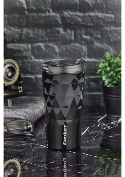 Frapan Home By Cooker 350 ml Termos Bardak Paslanmaz Çelik Termos Çift Katmanlı El Termosu Mug Çay Kahve Termosu