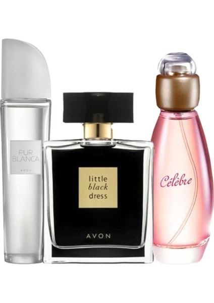 Pur Blanca Edt 50 ml Little Black Dress Edp 50 ml Celebre Edt 50 ml Kadın Parfüm Set 211515151