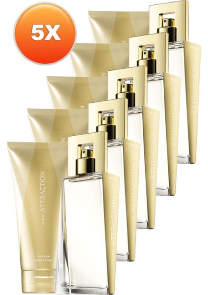 Attraction Kadın Parfüm ve Vücut Losyonu Hediye Paketi Beşli Set