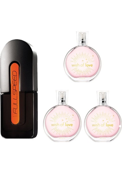 Fullspeed Edt 75 ml Erkek Parfümü + 3 Adet Wish Of Love Edt 50 ml Kadın Parfümü fiyatları