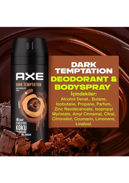 Erkek Deodorant Sprey Dark Temptation 150 Ml 6 Adet Axe Dark