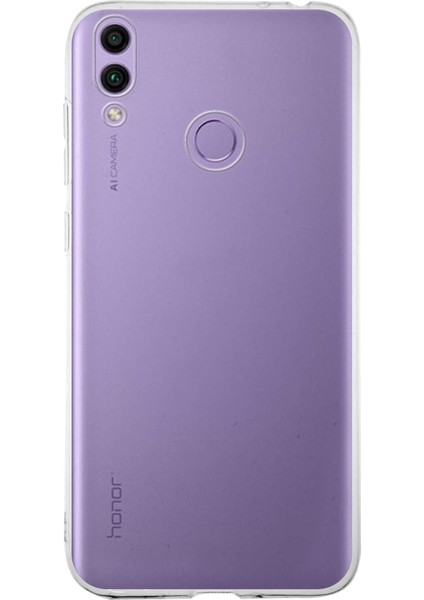 Huawei Honor 8c ile Uyumlu Kapak 1mm Şeffaf Silikon ile Uyumlu Kılıf
