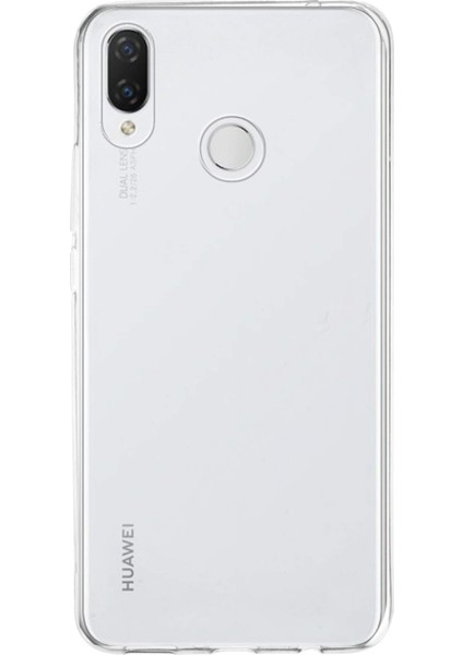 Huawei P Smart Plus ile Uyumlu Kapak 1mm Şeffaf Silikon ile Uyumlu Kılıf