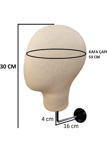 Duvara Monte Bayan Kumaş Kaplı Kafa Mankeni fiyatları