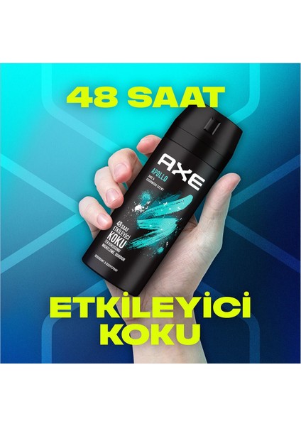 Erkek Sprey Deodorant Apollo 48 Saat Etkileyici Koku Vücut Spreyi 150 Ml X3 Adet
