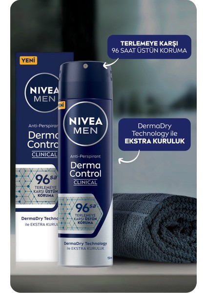 Men Derma Control Clinical Erkek Sprey Deodorant 150ml 96 Saat Üstün Koruma fiyatları