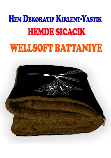 Çiçek Çizgi Desenli Iç Dolgusu Battaniyeli Araç Içi Opsiyonel Yastık 38X38CM fiyatları