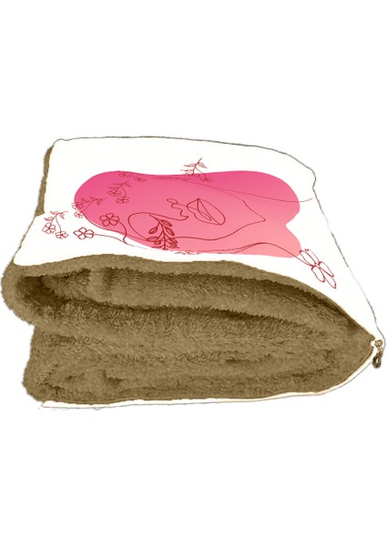 Modern Kadın Silüet Desenli Iç Dolgusu Battaniyeli Araç Içi Opsiyonel Yastık 36X36CM fiyatları