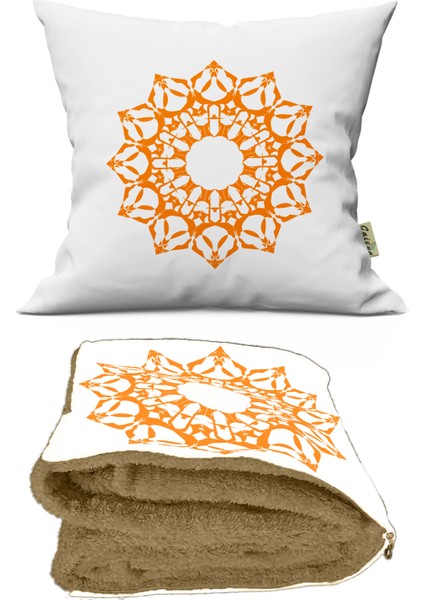 Etnik Motif Desenli Iç Dolgusu Battaniyeli Araç Içi Opsiyonel Yastık 36X36CM