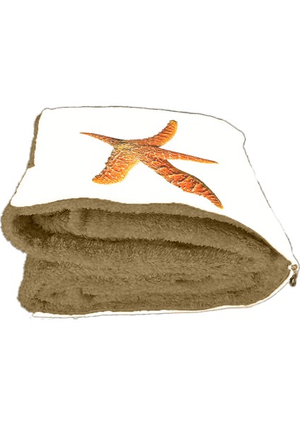 Deniz Yıldızı Desenli Iç Dolgusu Battaniyeli Araç Içi Opsiyonel Yastık 36X36CM fiyatları