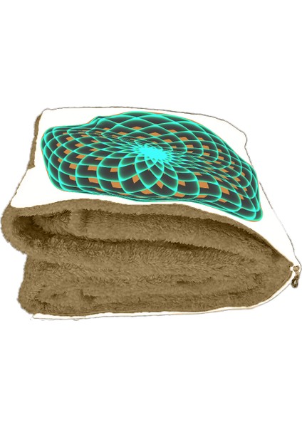 Yaşam Çiçeği Desenli Iç Dolgusu Battaniyeli Araç Içi Opsiyonel Yastık 36X36CM fiyatları