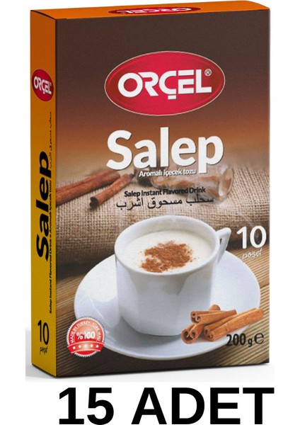 Salep (Sahlep 10 Fincan Tek Içimlik Tarçınlı) 15 x 200GR.