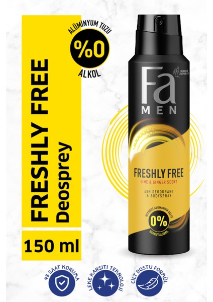 Freshly Free Misket Limonu & Zencefil Deosprey X 3 Adet