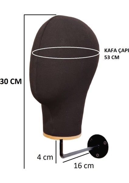 Duvara Monte Bayan Kumaş Kaplı Kafa Mankeni fiyatları