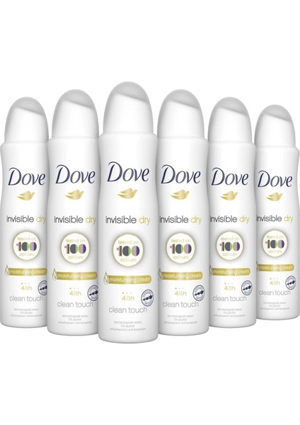 Kadın Deodorant Anti-Perspirant Invisible Dry 150 Ml - 6'Lı Paketi