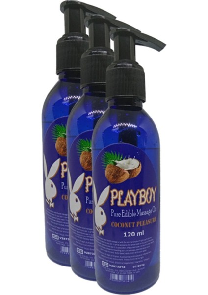 Pure Edible Massage Oil 120ML Hindistancevizi Aromalı Masaj Yağı 3 Adet