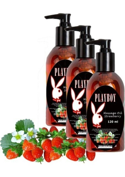 Strawberry Massage Oil 3 Ad Çilek Aromalı Vücut Masaj Yağı