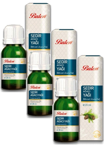 3 Adet Doğal Sedir Yağı Saf 20ML Balen Sedir Yağı