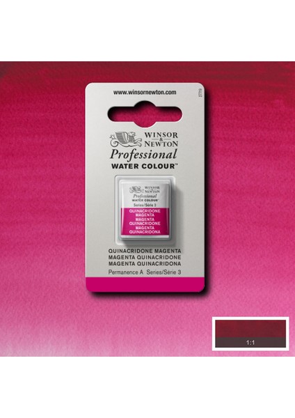Professional Sulu Boya Yarım Tablet Quinacridone Magenta 545 S.3