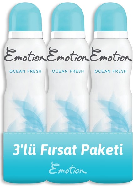 Ocean Fresh 3'Lü Kadın Deodorant 150 Ml X 3