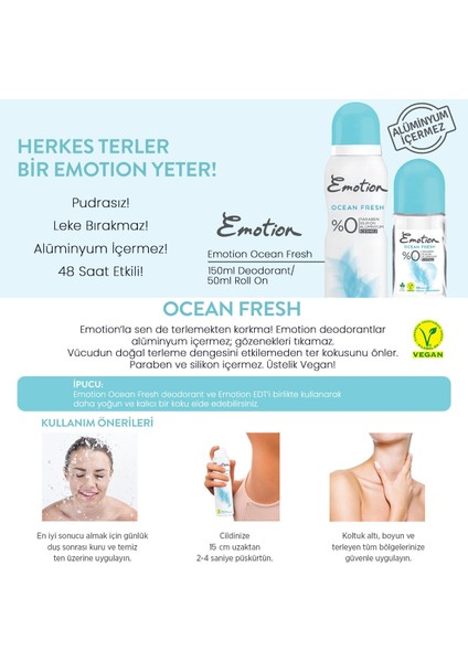 Ocean Fresh 3'Lü Kadın Deodorant 150 Ml X 3