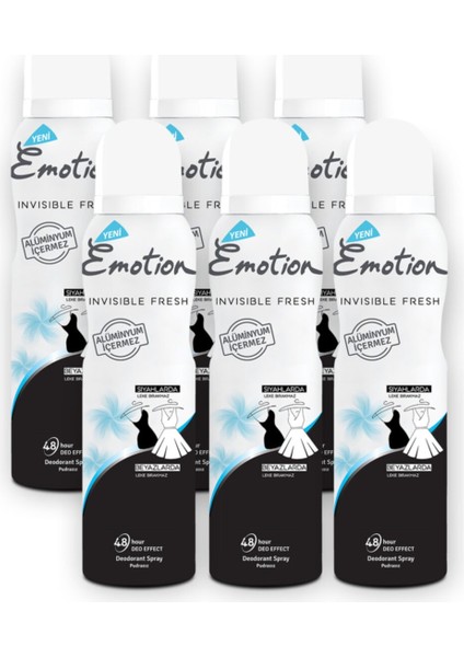 Invisible Fresh Black & White Deodorant 6x150ml