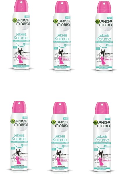 6 Lı Set Anti - Perspirant Sprey Deodorant - Lekesiz Koruma 150 Ml