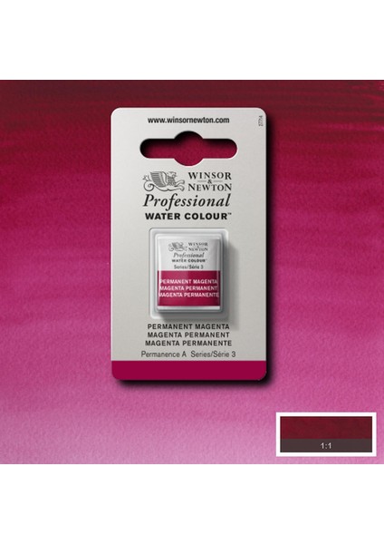 Professional Sulu Boya Yarım Tablet Permanent Magenta 489 S.3