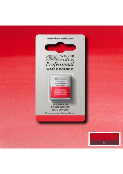 Professional Sulu Boya Yarım Tablet Winsor Red 726 S.1