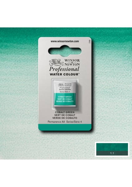 Professional Sulu Boya Yarım Tablet Cobalt Green 184 S.4