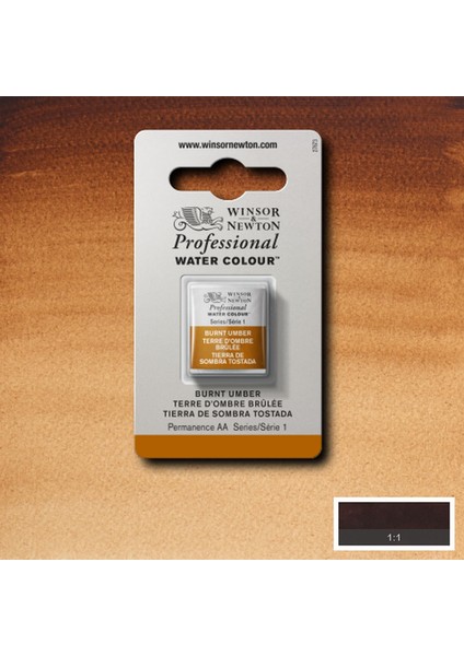 Professional Sulu Boya Yarım Tablet Burnt Umber 076 S.1
