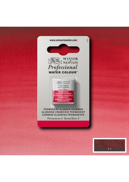 Professional Sulu Boya Yarım Tablet Permanent Alizarin Crimson 466 S.3
