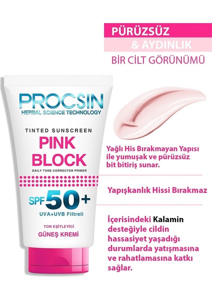 Pink Block Aydınlatıcı SPF50+ Güneş Kremi 50 ml