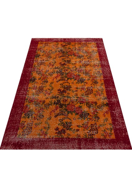 Özel Vintage El Dokuma Eskitme Halı109x206 Cm 9817